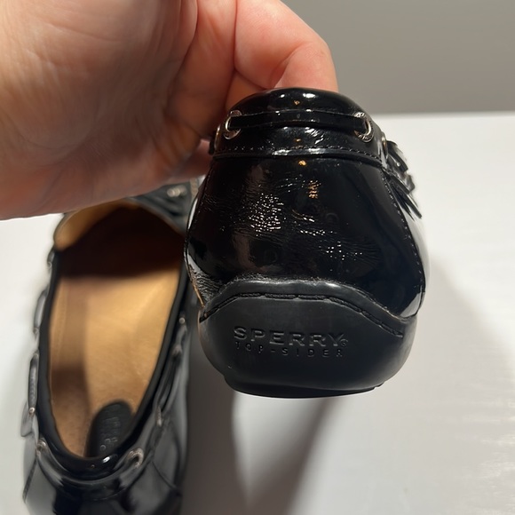 Men’s Sperrys topsiders size 10 in black and white stitching - Picture 5 of 17